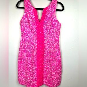 Lilly Pulitzer Sleeveless Pink Womens’’size 6, Pink embroidery cutout, back zip